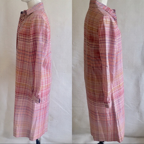 Vintage 70s Print Silky Secretary Shirtdress - Picture 3 of 8
